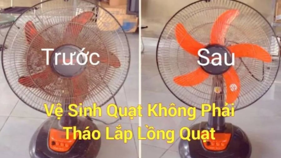 Chi tiết về cách lau quạt điện mà không cần tháo lưới bảo vệ